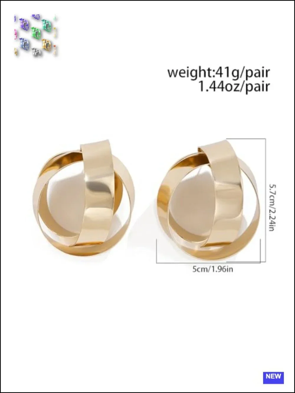 Geometric Hollow Twisted Drop Earrings Hypoallergenic Iron Statement Jewelry